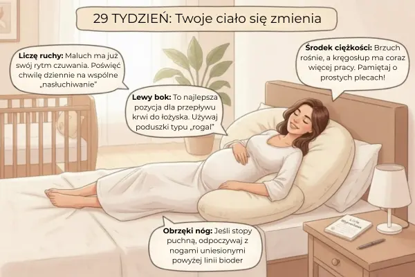 29 tydzień - Objawy ciąży i Twoje samopoczucie